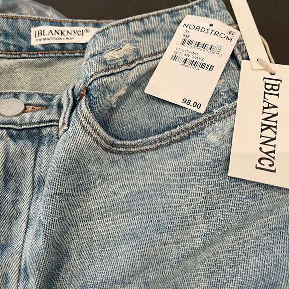 NEW BLANK NYC THE MADDISON HIGH RISE CROP JEANS DENIM - Picture 10 of 10